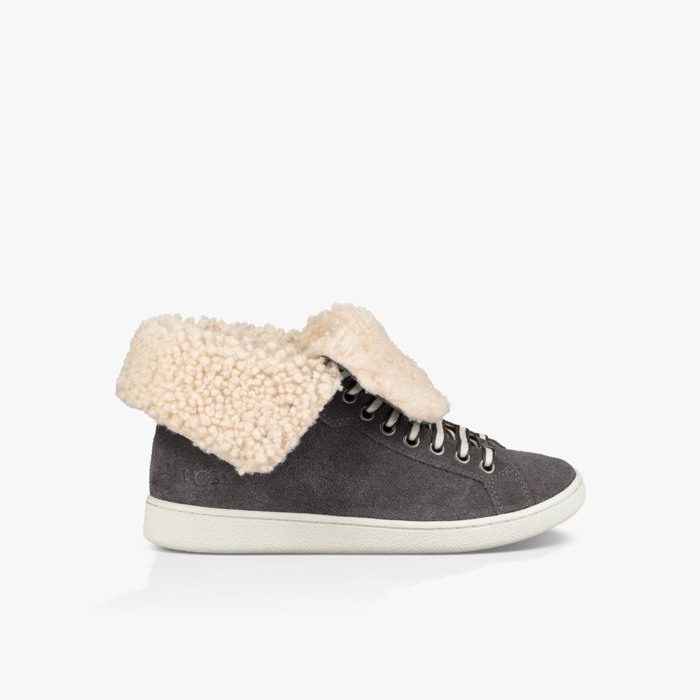 Basket UGG Starlyn High-Top Femme Grise Foncé Soldes 753JHBSX